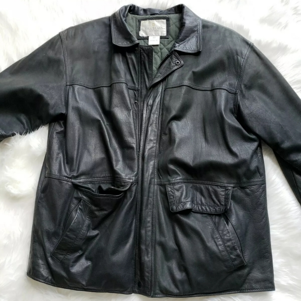Bill Blass leather jacket XL 1X Black
